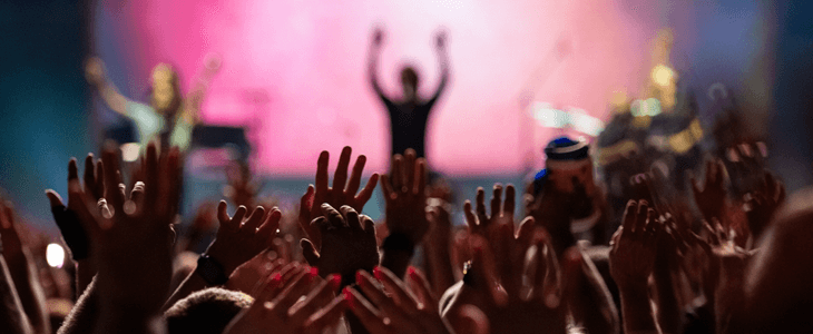 a crowd at a concert